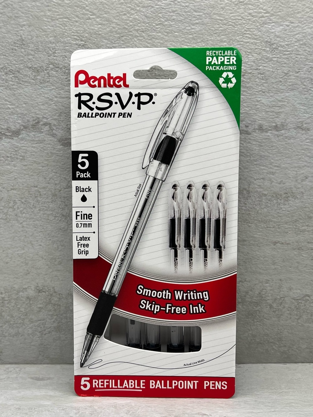 🎉 $5 Pentel Fine Ballpoint Pens in Black - 5 Pack